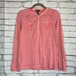 Lauren Ralph Lauren Coral Pink Button Blouse Longsleeve S Y2K Preppy Slim Fit Photo 0