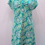 Lola Teal & Ivory Collared Golf Shirt Dress Dolman Cap Sleeves Size Medium Photo 1