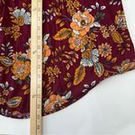 st. john's bay St. John’s Bay Top Blouse Long‎ Sleeve Womens 2XL Ruffled Burgundy Floral Boho Photo 9