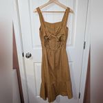 Oat New York Flounce Midi Sleeveless Dress Women's S Honey Mustard Orange Photo 1