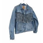 Gap  Oversized Denim Fringe Jacket Women’s Small Tall Light Wash Western Photo 8