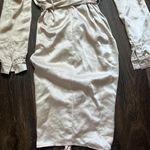 Club L True Romance Ivory Satin MIDI Shirt Dress Photo 6