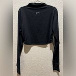 Nike  NWT Dri Fit One Luxe Long Sleeves Crop Top Black Size XL Mock Neck Photo 1