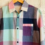Colorful Plaid Button Photo 1