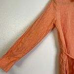 Serena & Lily  Margot Shirt Dress Womens Orange Linen Button Up Tie Waist Travel Photo 7