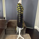 Women’s Black & Yellow Polka Dot Dress Long Sleeve Asymmetrical Hem Size 2XL Photo 2