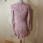 AFRM Monna Pink Floral Long Sleeve Cutout Flounce Hemline Mini Dress SMALL Photo 9