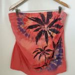 Maurice's Y2K Tube Top Palm Trees Coral Stretch Coconut Girl Tropical Bratz Doll Top 1X Photo 0