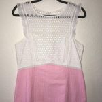 Lilly Pulitzer  Dress Maya Shift Dress White Eyelet Top Seersucker Stripes Sz 16 Photo 2