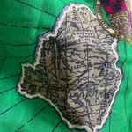 Susan Bristol Green Blue Skirt Europe Travel Vacation Globe Preppy Rayon Size 16 Photo 8