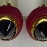 Alexis Bittar Translucent Lucite Oval Black Pink Gold Clip On Earrings Photo 4