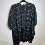 Loft Outlet Black Plaid Kimono Open Front Poncho Women's One Size Photo 3