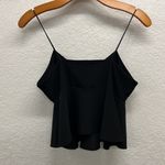 Leith Black Spaghetti Strap Peplum Top M Photo 3