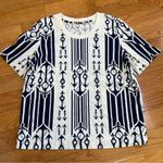 Tory Burch ANCHORS T-shirt short sleeves big front patch pockets 100% cotton L Photo 6