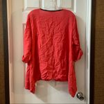 Karen Kane Pink Button Up Cabana Contrast Top 1X Photo 10