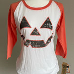 Vintage Halloween Pumpkin Raglan Shirt Size L White Size L Photo 0