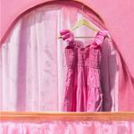 Abercrombie & Fitch  pink Ruffle Strap Midi Dress Photo 10