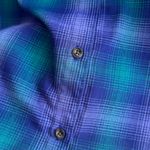Eddie Bauer Plaid Flannel Button Down Shirt, Purple/Green/Blue, Size Medium Photo 6