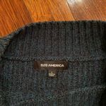 525 America  balloon sleeved mock neck knit sweater large dark teal Photo 2