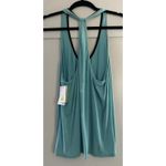 Trina Turk  Medium Aqua Blue Racerback Tank Top Sleeveless Shirt Swing Size S Photo 3