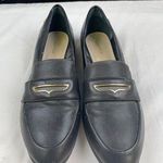 Calvin Klein Women's Black Leather Flats with gold accents/Shoes Size 8 SKU 4167 Photo 0