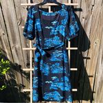 Ann Taylor  Floral Toile Square Neck Shift Dress, Night Sky, Women's, Siz… Photo 3