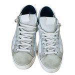 P448 Women's Jack Perforated Calf Hair Trim Sneakers Photo 1