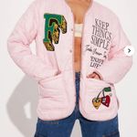 NWT First Row womens Pink Medium Puffer Jacket Photo 0