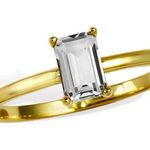 Savvy Cie White Topaz Baguette Ring Photo 0