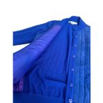 vintage carlisle/sport lambswool suede blue sweater cardigan jacket size large Photo 2