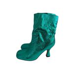 None METALLIC Green Slouchy Square Toe Holiday Boots Size 42 / US 11 Photo 11