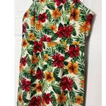 Forever 21  Green Red Hawaiian Floral Tropical Bodycon Tank Mini Dress Size Large Photo 2