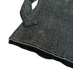 Soft Surroundings  Black Grey Wool Blend Pullover Sweater Gold Chain Size Medium Photo 3