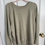 Aerie  Green Floral Crewneck Embroidered Sweatshirt Photo 1
