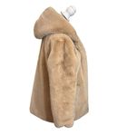 Apparis Maria Hooded Faux Fur Coat Open Front Plush Brown Pockets Women’s Size S Photo 2