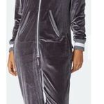 Women's Gray Velour Jumpsuit Size XXS Photo 2