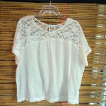 Gap XL White Muslin & Lace Top Photo 0