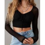 American Eagle Cropped Mesh Corset Top 2X Black Gothic Fairygoth Photo 14