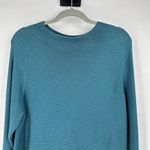LOGO By Lori Goldstein Logo Lori Goldstein Women's Ribbed Stitch Cloudia Sweater Teal Large Mock Neck Photo 3