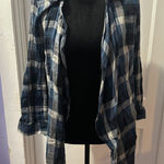 Style & Co Blue Plaid Cardigan in L Size L Photo 0