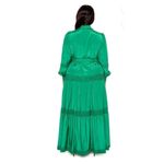 Buxom Curvy Maxi Dress Button Up Tiered Layered Ruffles Sz 3X Boho NWOT READ Green Photo 1
