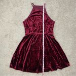 Lulus Lulu’s Dancing Queen Velvet Skater Dress Burgundy M Photo 9