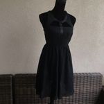 YA Los Angeles Lulu's  Womens Dress Sz Small Caged Neckline Little Black Silk NEW Photo 80