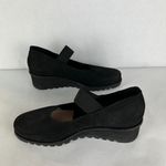 Loints Of Holland Maryjane Shoes Womens 41 9.5 10 Black Wedge Pebbled‎ Leather Photo 8