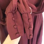 ASOS Burgundy  Pleated Skater Balloon Sleeve Mini Dress Size US 6 Photo 4