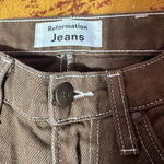 Reformation  Cowboy High Rise Straight Jeans Chocolate Brown Women Sz 23x27 NWOT Photo 6