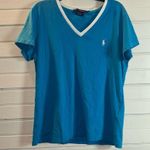 Ralph Lauren  Men's Teal V-Neck T-Shirt Photo 0