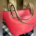MICHAEL Michael Kors Jet Set Medium Red and Tan Leather Tote Bag Photo 1