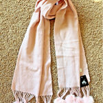 Unbranded Pink Wool/Cashmere/Fur Fringe Pom Scarf Wrap Accessory NEW NWT FLAWED Photo 0