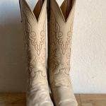 Justin Boots Vintage Justin 6.5 Two Toned Stitched Leather Cowgirl Boot Western Cap Toe Photo 0